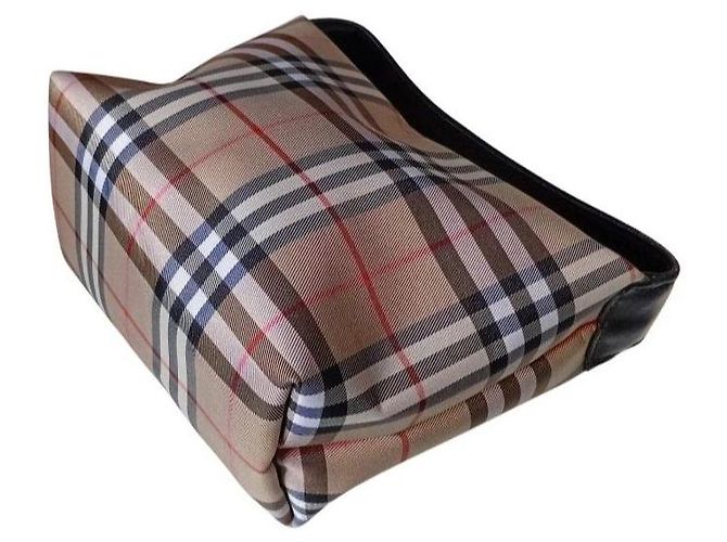 Burberry Haymarket Check Mini Borsa Nero Beige - vista 4