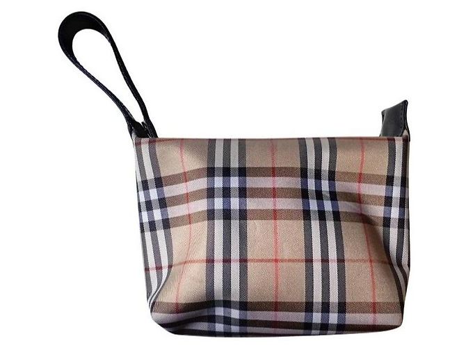 Burberry Haymarket Check Mini Borsa Nero Beige - vista 5