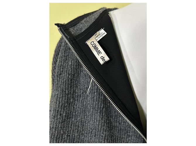 Comme Des Garcons Comme des Garçons Abito in maglia patchwork e plissettato Nero Grigio - vista 7