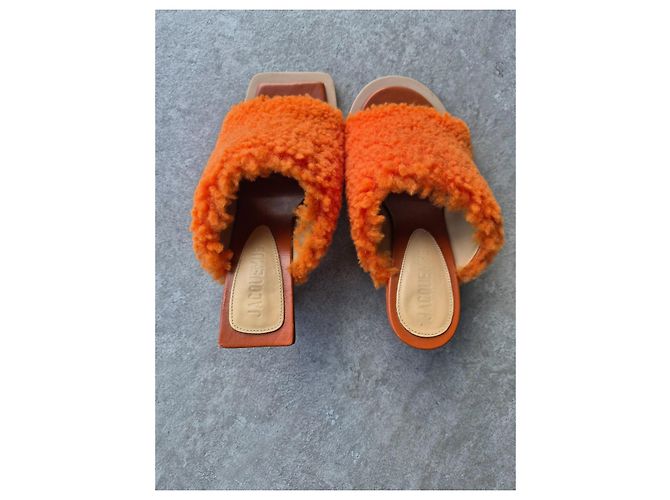Jacquemus Les Mules Carrés Ronds Arancione - vista 4