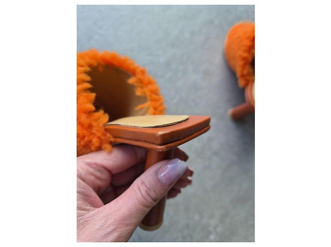 Jacquemus Les Mules Carrés Ronds Arancione - vista 6