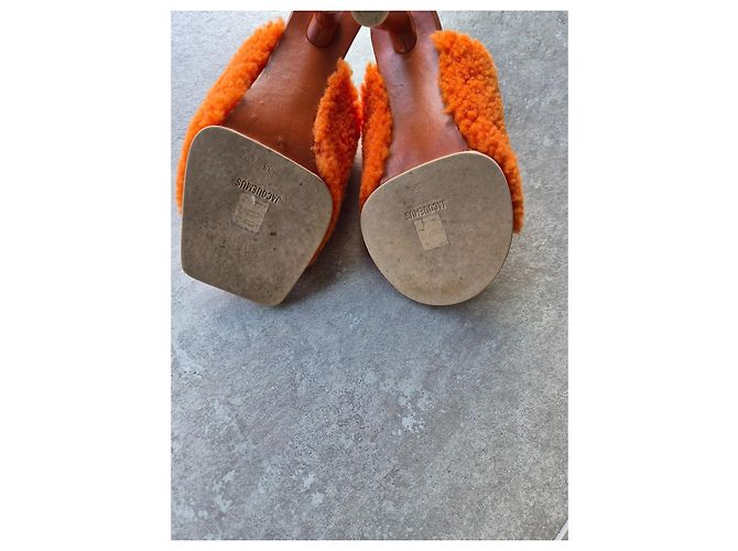 Jacquemus Les Mules Carrés Ronds Arancione - vista 8