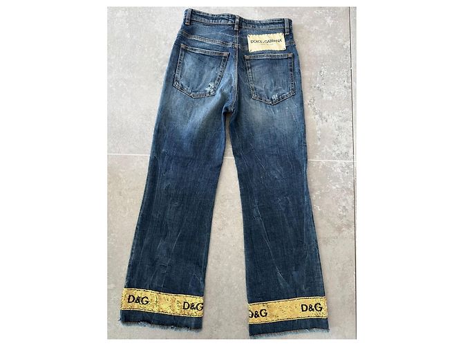 Vaqueros Bootcut Dolce & Gabbana D&G con Lentejuelas Azul - vista 9