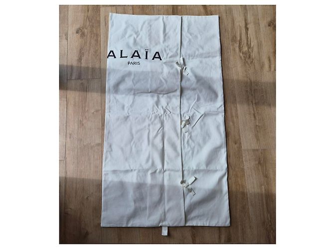 Alaïa Vestido Camisero a Rayas de Algodón Negro Blanco - vista 15