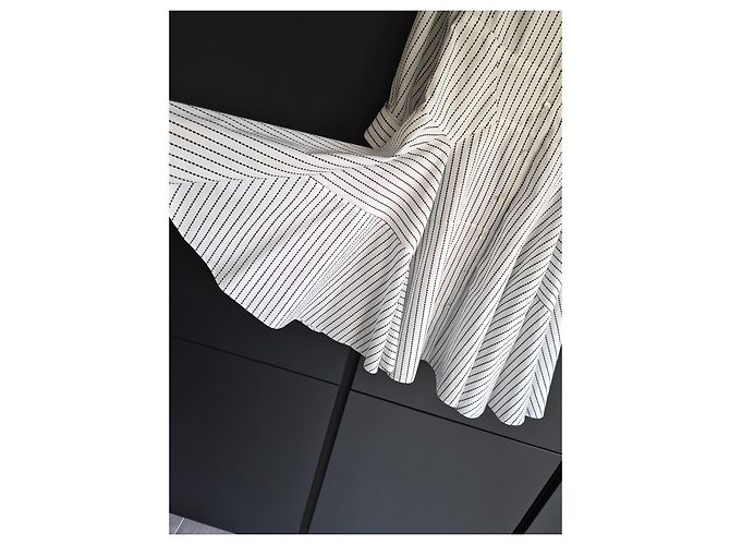 Alaïa Vestido Camisero a Rayas de Algodón Negro Blanco - vista 5