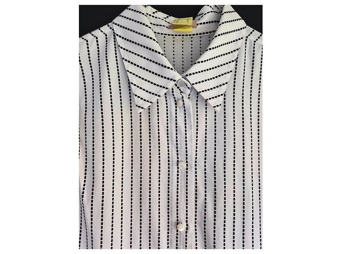 Alaïa Vestido Camisero a Rayas de Algodón Negro Blanco - vista 6