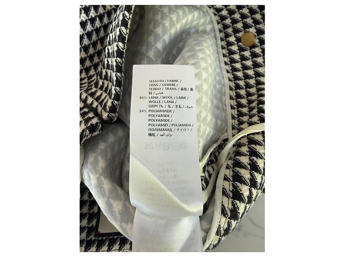 Minifalda Gucci de lana pata de gallo con hebilla Double G Negro Blanco - vista 12