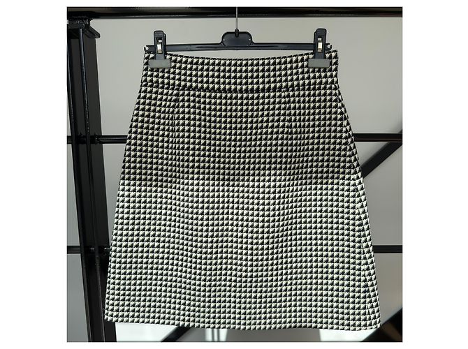 Minifalda Gucci de lana pata de gallo con hebilla Double G Negro Blanco - vista 2