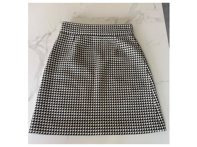 Minifalda Gucci de lana pata de gallo con hebilla Double G Negro Blanco - vista 4
