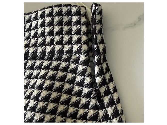 Minifalda Gucci de lana pata de gallo con hebilla Double G Negro Blanco - vista 6