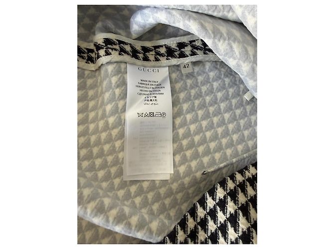 Minifalda Gucci de lana pata de gallo con hebilla Double G Negro Blanco - vista 9
