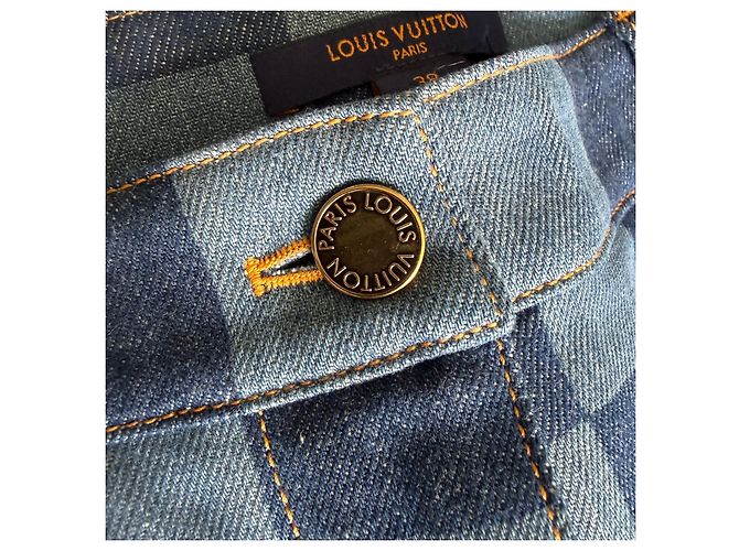 Jeans Dritti Louis Vuitton Damier Blu - vista 12