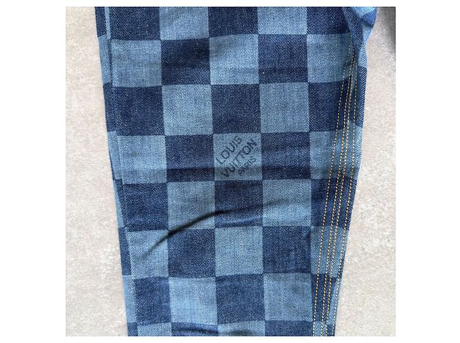 Jeans Dritti Louis Vuitton Damier Blu - vista 13