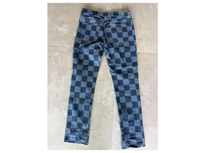 Jeans Dritti Louis Vuitton Damier Blu - vista 2