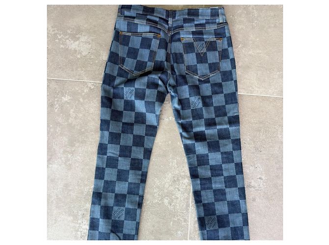 Jeans Dritti Louis Vuitton Damier Blu - vista 5
