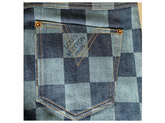 Jeans Dritti Louis Vuitton Damier Blu - vista 8