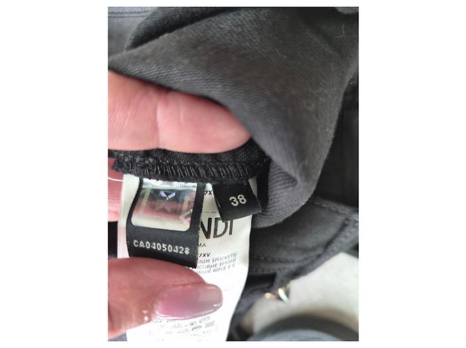 Fendi Roma Gold Edition Hose aus schwarzem Denim - Ansicht 7