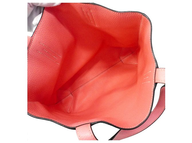 Hermès Borsa Tote Hermes Double Sens 28 Rosa Blu - vista 4