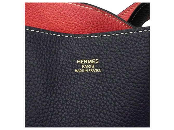 Hermès Borsa Tote Hermes Double Sens 28 Rosa Blu - vista 5