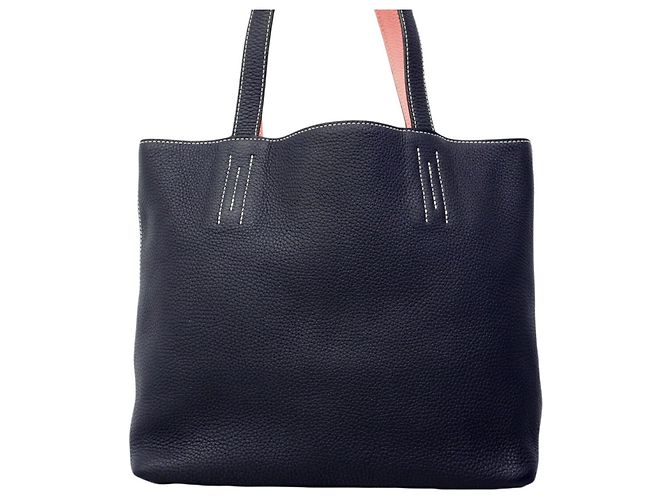 Hermès Borsa Tote Hermes Double Sens 28 Rosa Blu - vista 8