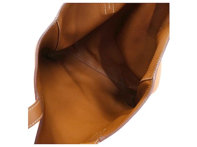 Hermès Borsa Tote Hermes Double Sens 36 in Gold e Orange D'oro Arancione - vista 4