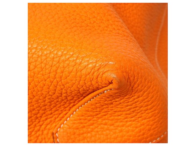 Hermès Borsa Tote Hermes Double Sens 36 in Gold e Orange D'oro Arancione - vista 6