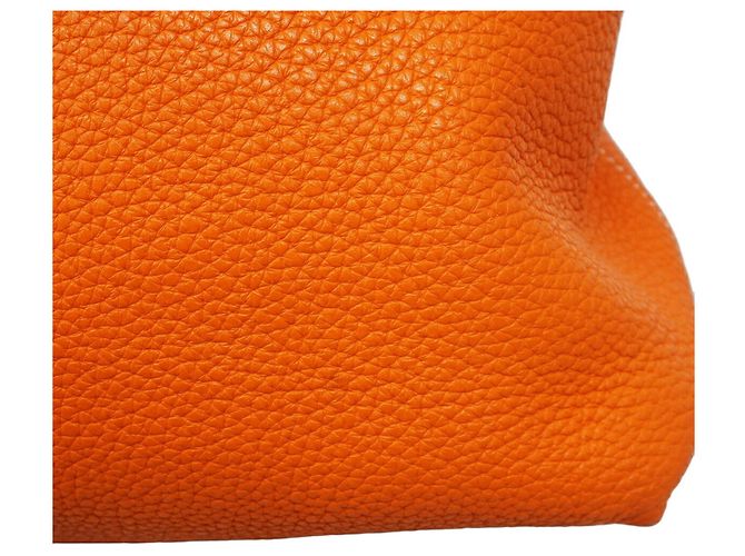 Hermès Borsa Tote Hermes Double Sens 36 in Gold e Orange D'oro Arancione - vista 9