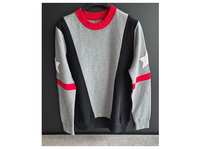 Givenchy Grey and Black Star Panel Sweatshirt Red - view 8