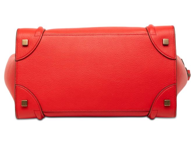 Céline Celine Mini Bicolor Leder Luggage Tote in Rot - Ansicht 3
