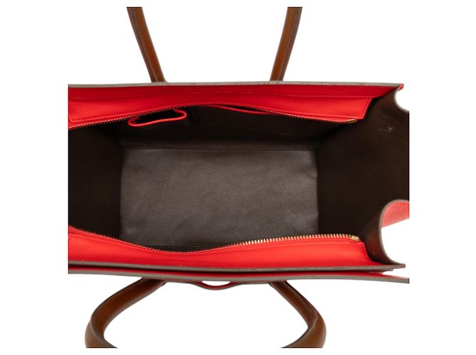 Céline Celine Mini Bicolor Leder Luggage Tote in Rot - Ansicht 4