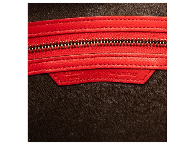 Céline Celine Mini Bicolor Leder Luggage Tote in Rot - Ansicht 5