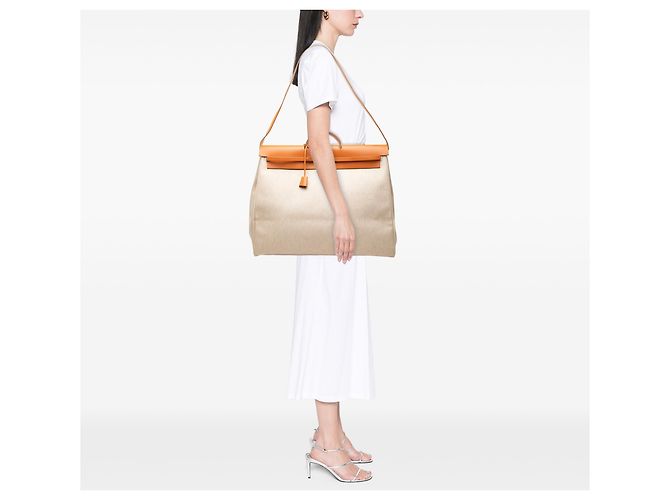 Hermès Beige Toile Herbag 50 - Ansicht 7