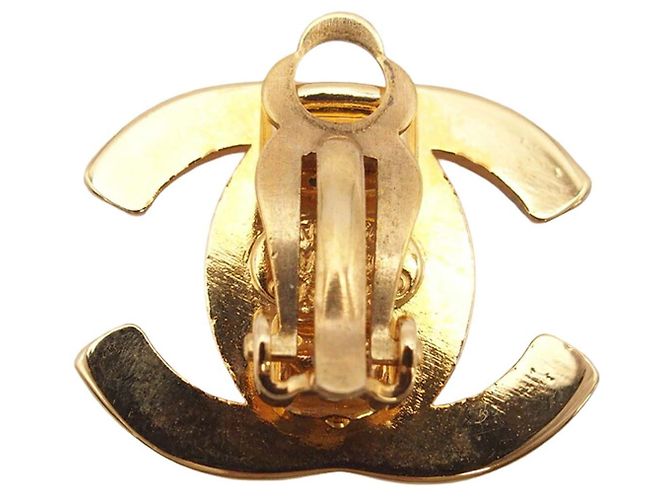 Orecchini a clip Chanel Gold CC placcati oro con chiusura Turn Lock D'oro - vista 5
