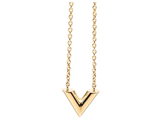 Collana con pendente Essential V Louis Vuitton placcata oro Gold Gold D'oro - vista 2