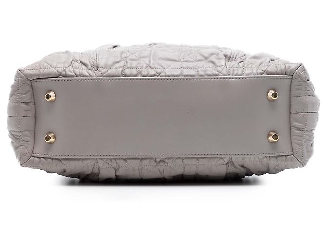 Borsa Dior in agnello grigio Gaufre Cannage Delices Frame Marrone - vista 3