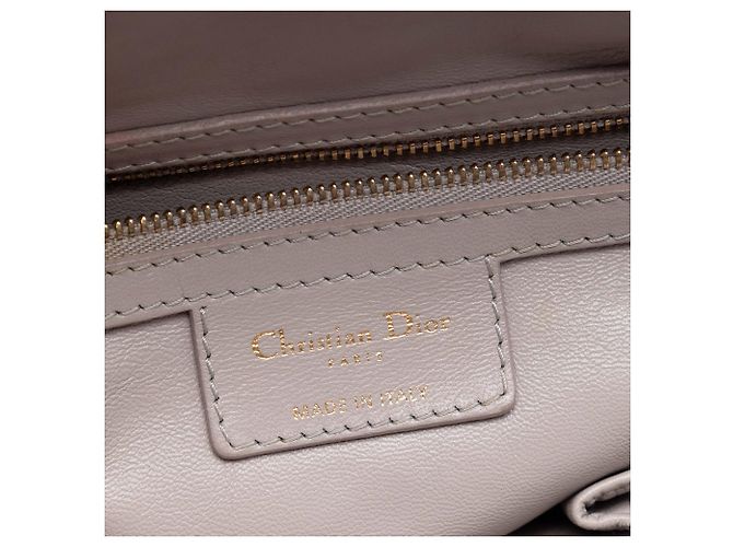 Borsa Dior in agnello grigio Gaufre Cannage Delices Frame Marrone - vista 4