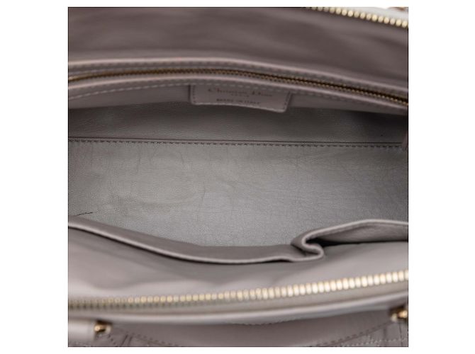 Borsa Dior in agnello grigio Gaufre Cannage Delices Frame Marrone - vista 5