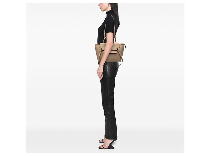 Belt Bag Céline Borsa Belt in vitello granulato mini beige Celine - vista 8