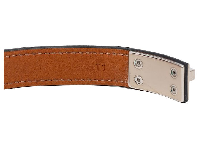 Bracciale Drag Double Tour in pelle nera Hermès T1 Nero - vista 5