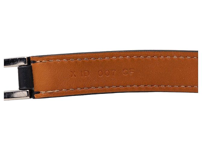 Bracciale Drag Double Tour in pelle nera Hermès T1 Nero - vista 6