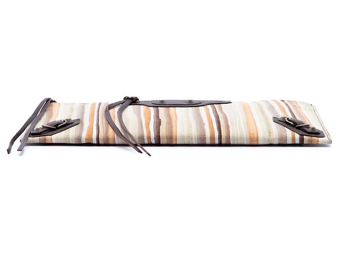 Clutch Papier a righe in scamosciato beige Balenciaga - vista 3