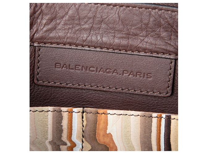 Clutch Papier a righe in scamosciato beige Balenciaga - vista 5