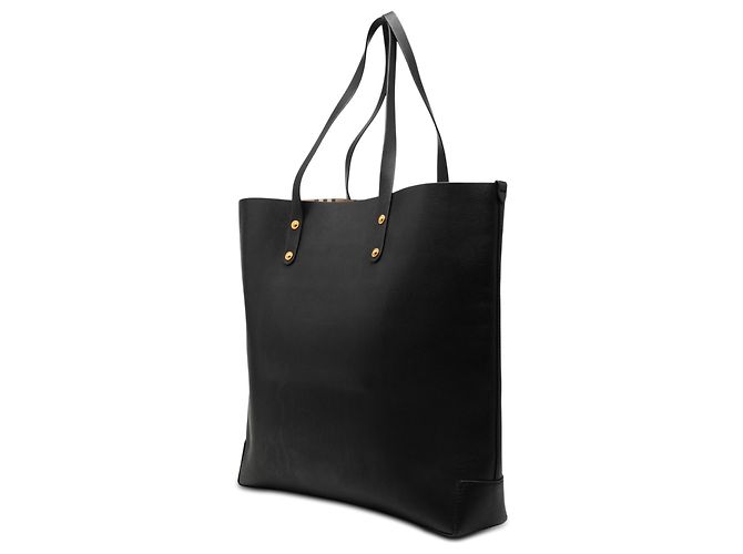 Tote Burberry Black Large Embossed Leather Crest Nero - vista 2