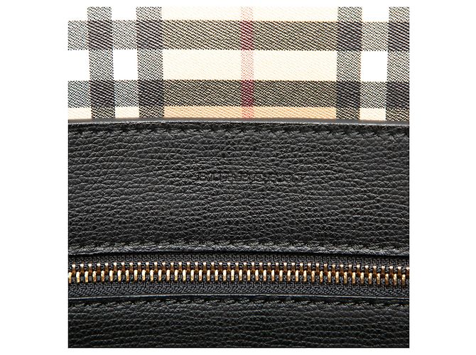Tote Burberry Black Large Embossed Leather Crest Nero - vista 5