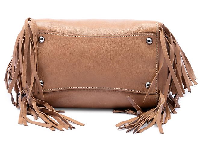 Bolsa Prada Brown Glace Calf Fringed Twin Pocket Marrom Camelo - vista 3