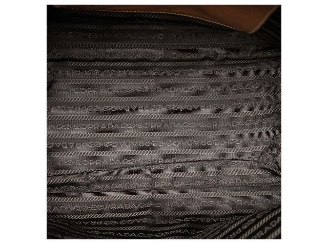 Bolsa Prada Brown Glace Calf Fringed Twin Pocket Marrom Camelo - vista 4