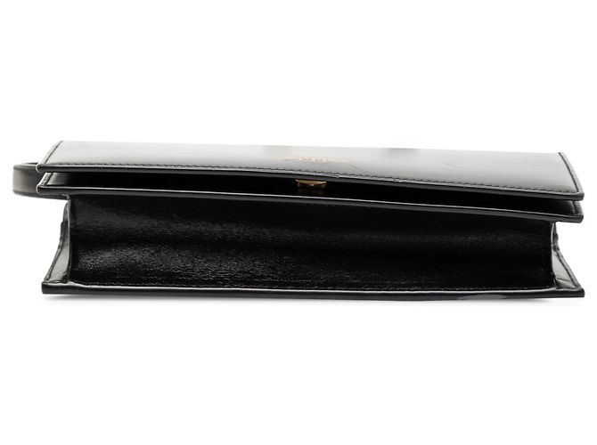 Borsa a tracolla Saint Laurent in pelle di vitello liscia nera Nero - vista 3