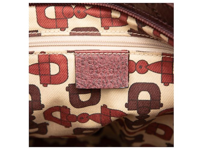 Gucci Rosso Guccissima Web Crossbody Bordò - vista 5