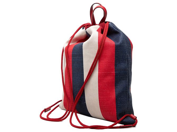 Gucci Red Canvas Sylvie Baiadera Web Drawstring Backpack - view 2