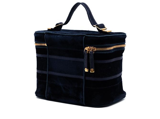 Beauty case Diortravel in velluto blu ricamato Dior Blu navy - vista 2
